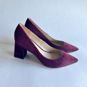 Marc Fisher Burgundy Suede Genuine Leather Point Toe Pumps size 7.5